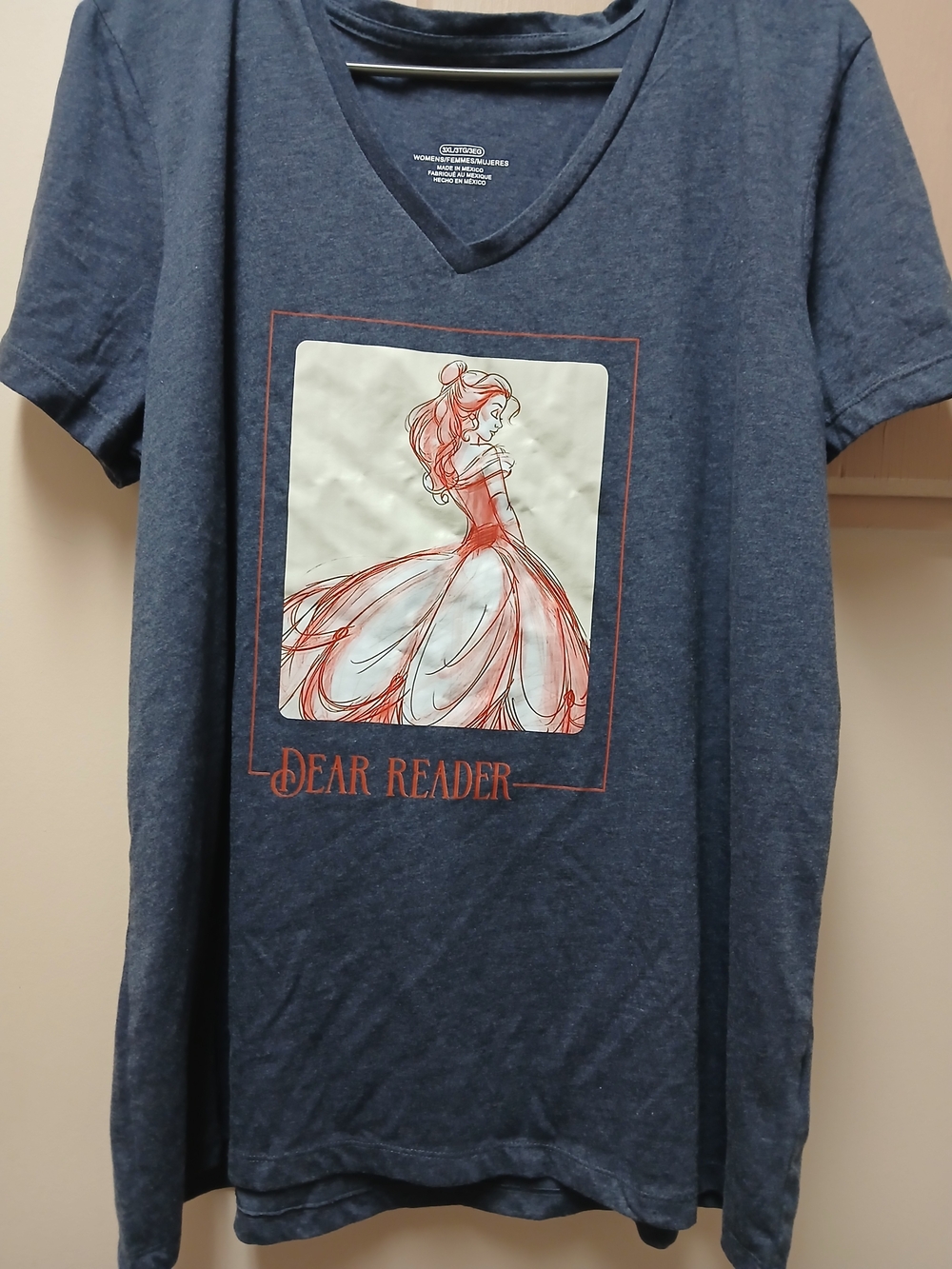 Dear Reader Girls' Navy Blue Graphic V-Neck Tee